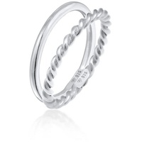 Elli Basic Twisted 2er Set 925 Silber Ringe Damen