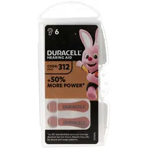 Duracell Hörgerätebatterie DA 312 AC Zn/Luft 1,4Volt 160mAh