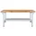 ADB Werkbank Holz 200 x 131 x 75 cm grau mit Ablageboden & Lochwand