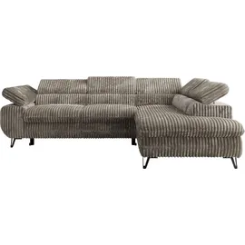 MKS Meble Eckcouch Cord 2-Sitzer Grau