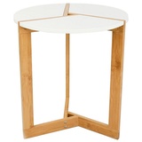 Dune Design DuneDesign Beistelltisch »Nordic Style Beistelltisch Holz Tisch Rund weiss«, 40x45cm Couchtisch Nachttisch beige
