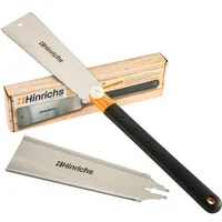 Hinrichs Japansäge 25 cm - Holzsäge aus Karbonstahl Doppelseitige Säge für Holz & Kunststoff - Zugsäge - Set inkl Wechsel-Sägeblatt - Handsäge im Japanischen Stil