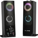 Blow 2 in 1 Bluetooth Lautsprecher 2.0 PC-Lautsprecher mit Soundbar Funktion LED RGB-Hintergrundbeleuchtung Stereo-Lautsprecher 2x3W RMS 2x2" AUX 3,5 mm...