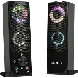Blow 2 in 1 Bluetooth Lautsprecher 2.0 PC-Lautsprecher mit Soundbar Funktion LED RGB-Hintergrundbeleuchtung Stereo-Lautsprecher 2x3W RMS 2x2" AUX 3,5 mm...