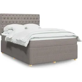 vidaXL Boxspringbett 140 x 200 cm Taupe