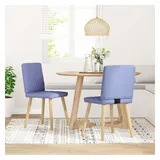 vidaXL Esszimmerstühle 2 Stk. Jeansblau Stoff