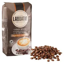 LAUDATIO Caffè Crema Kaffeebohnen, Arabicabohnen kräftig, 1,0 kg