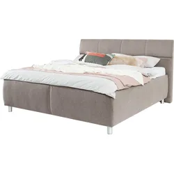 Stauraumbett ALINA "Marike", braun (hellbraun gcp 42), B:179cm H:112cm L:218cm, Chenille GCP (100% Polyester), Betten, inklusive Lattenrost, wahlweise mit Matratze in verschiedenen Größen