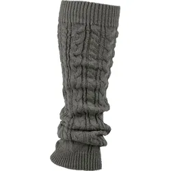 Beinstulpen CAPELLI NEW YORK, Damen, grau, Materialmix, unifarben, Stulpen, mit zauberhaftem Zopfmuster