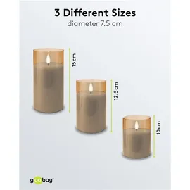 goobay LED Kerzen 3 St. gold-transparent