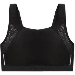 GLAMORISE Atmungsaktiver Mesh-Sport-BH - Schwarz Unterwäsche   Damen 