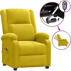 vidaXL Relaxsessel Elektrisch Samt 144,5 x 82 x 0 cm Gelb mit Liegeposition