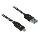 Sharkoon USB-A auf USB-C 1 m Schwarz/Grau