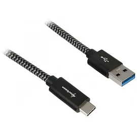 Sharkoon USB-A auf USB-C 1 m Schwarz/Grau