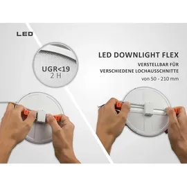 ISOLED LED Downlight Flex 1x8W weiß