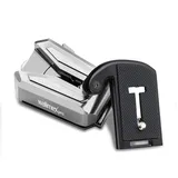 Walimex Pro Kamera Clip mit V-Dock für Gürtel & Schnellwechselplatte I Kamera-Holster aus Metall I Arca-Swiss-kompatibel I V-Clip mit Kamerasicherung I Auslastung bis 5kg I für Gürtel bis 50mm Breite