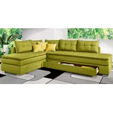 INOSIGN Ecksofa »Night & Day L-Form mit Dauer-Schlaffunktion ohne Armlehnen«, mit Boxspring-Bettfunktion 164x200 cm und Bettkasten, Dauerschläfer! grün