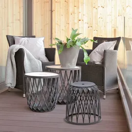 Prosperplast Uniqubo Multifunktionskörbe 35/ 55L Multifunktionaler Korbset (mit Holzdeckel) - Anthracite - One Size