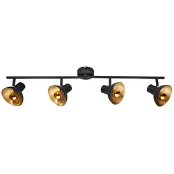 LED Deckenlampe, Spots beweglich, Metall, schwarz, gold