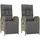 vidaXL Polyrattan Relaxsessel 57 x 62,5 x 109 cm schwarz 2 St. inkl. Kissen