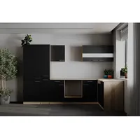 Respekta Winkelküche L-Form 310 cm Schwarz