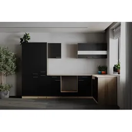 Respekta Winkelküche L-Form 310 cm Schwarz