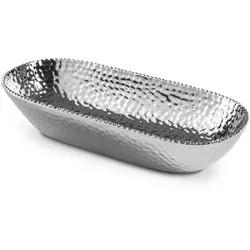 Schale 37,5 x 16,5 cm Steinzeug Silber M (Medium)