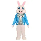 MatGui Blaues Hase Kostüm für Ostern Party Maskottchen Kostüm Erwachsene Kleid Blau Hase Blau Large