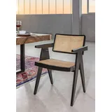 GUTMANN FACTORY Stuhl "Spy", schwarz (rahmen: schwarz lackiert, geflecht: beige, rahmen: schwarz lackiert), B:56cm H:86cm T:62cm, Stühle, Stuhl, mit Wiener Geflecht