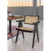 GUTMANN FACTORY Stuhl "Spy", schwarz (rahmen: schwarz lackiert, geflecht: beige, rahmen: schwarz lackiert), B:56cm H:86cm T:62cm, Stühle, Stuhl, mit Wiener Geflecht