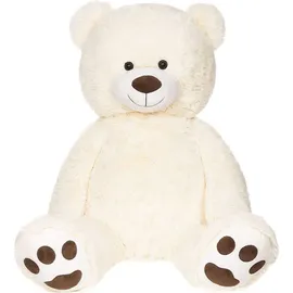 Brubaker XXL Teddybär 100 cm Weiß mit einem Ich Liebe Dich Herz Stofftier Plüschtier Kuscheltier