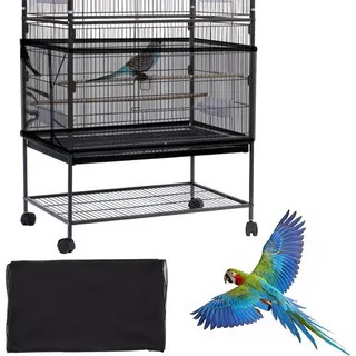 LuxusKollektion Vogelkäfig Extra Groß Vogelkäfig Abdeckung - Universaler Samenfänger Schwarz