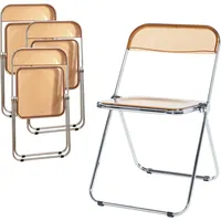 [en.casa] Klappstuhl Pornainen 4er Set Orange, transparent