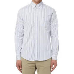 PAUL & SHARK Herren Hemd stilvolles Business Hemd gestreiftes Alltags-Hemd 13313049JB 001 Weiß/Blau - 39