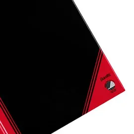 Bantex Notizbuch Chinakladde DIN A6 blanko, schwarz/rot Hardcover 192 Seiten, 1 St.