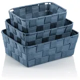 Kela Korb-Set Alvaro 3er Polypropylen Blau Rauchblau