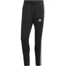 adidas Essentials Single Jersey Tapered Open Hem 3-Stripes Pants, Black - S