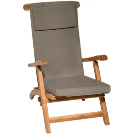 Beautissu Deckchair Auflage 175 x 45 x 5 cm Taupe 1 St.