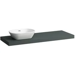 Waschtisch-Platte LANI 495x1370x65 mit Ausschnitt links inklusive 2 Befestigungselemente weiß matt