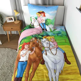Bibi & Tina Bibi und Tina Schriftzug multicolour 135 x 200 cm + 2 x 80 x 80 cm