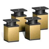 sossai® Möbelfuß Design-Möbelfüße, 4er & 8er Set, höhenverstellbar, (4-St), Farbe: Gold goldfarben 6 cm