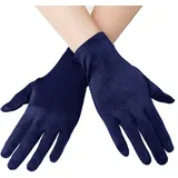 EORUBE Kurze Opernhandschuhe aus Satin für Frauen, Handgelenklänge, Bankett-Handschuhe, Teeparty, Halloween, Kostüm-Handschuhe Gr. Einheitsgröße, Smooth 8.6 – Marineblau - Einheitsgröße