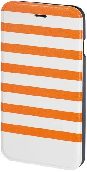 Stripes Booklet Case for Apple iPhone 6/6s orange/white