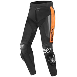 Berik Kendo Motorrad Lederhose, schwarz-orange, Größe 52 für Männer