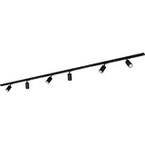 Briloner Rail Komplettset, 6x GU10 Spots, schwenkbar, Einspeisung, Lichtschienensystem Decke, Strahler Schiene, Deckenlampe, Deckenleuchte, Spotlight, 2,25m, Schwarz