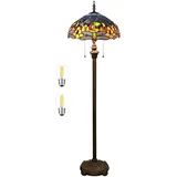 Bidesen Tiffany Stehlampe Gelb Liaison Buntglas Stehende Leselampe 16 Zoll Antike Ecke Lampe Dekor Schlafzimmer Wohnzimmer Home Office (A1)