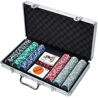Vedes Natural Games Poker-Set im Aluminiumkoffer, 300 Chips
