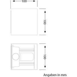 ledscom.de Wandleuchte CUBEL für außen, IP65, Up-/Downlight, Bewegungsmelder, {farbe} matt, quadratisch, 1x G9 max. 10W