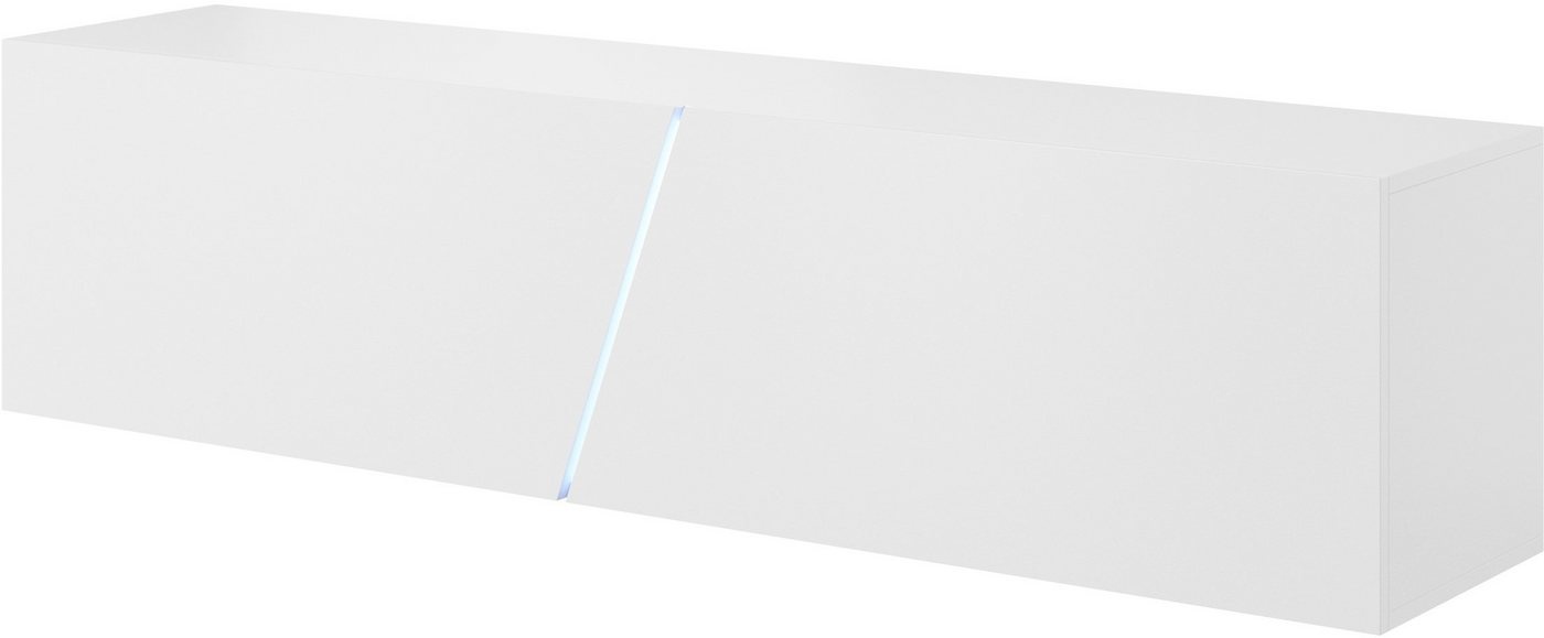 Domando Lowboard Lowboard Lecce, Breite 160cm, RGB LED Beleuchtung, Hochglanzfronten weiß 160 cm x 35 cm x 40 cm