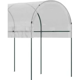 Outsunny Tomatengewächshaus Stahl Weiß PE 400 cm 5,44 m2